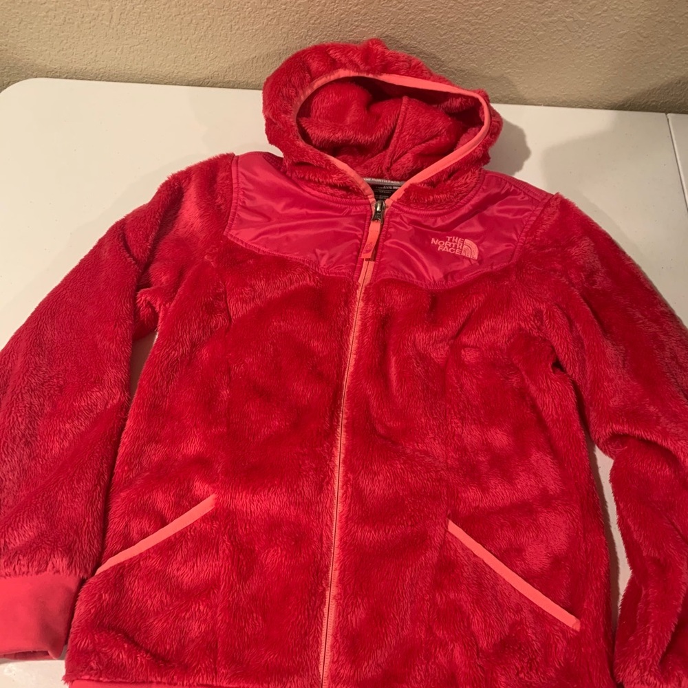 North Face Furry Zip Up barley used